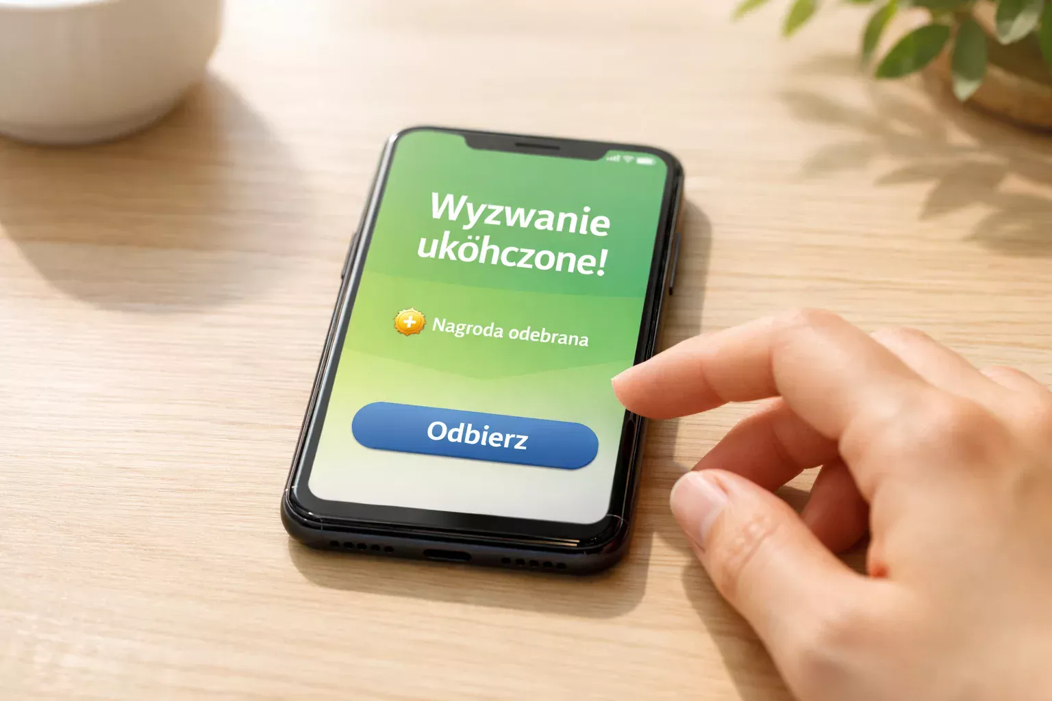 Smartfon z powiadomieniem o codziennym zadaniu
