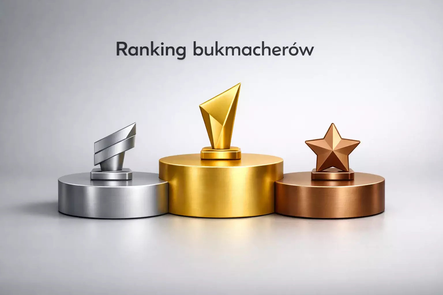 Podium z trzema miejscami symbolizujące ranking bukmacherów