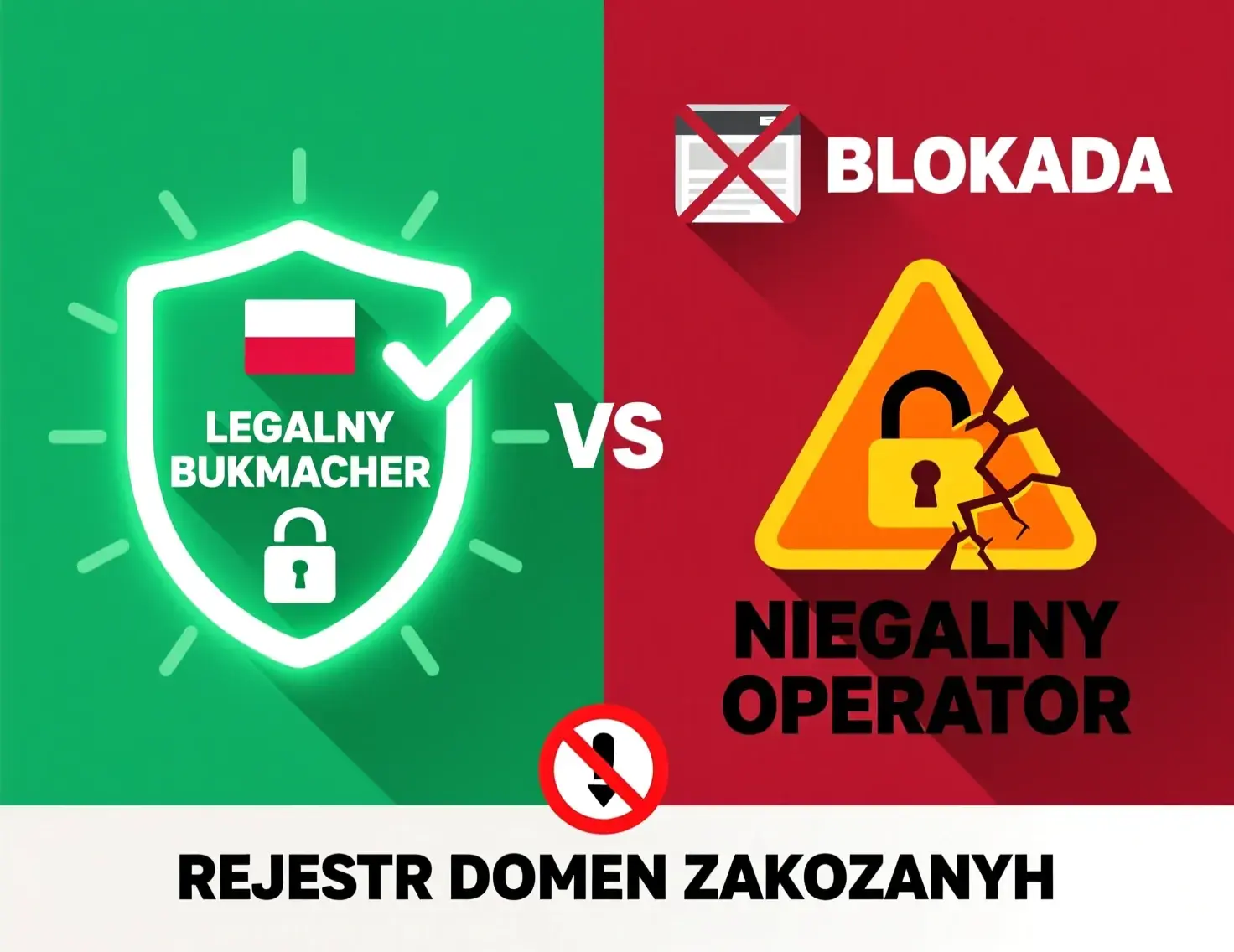 Porównanie legalnych i nielegalnych bukmacherów w Polsce - licencjonowani operatorzy vs zablokowani przez Rejestr Domen Zakazanych
