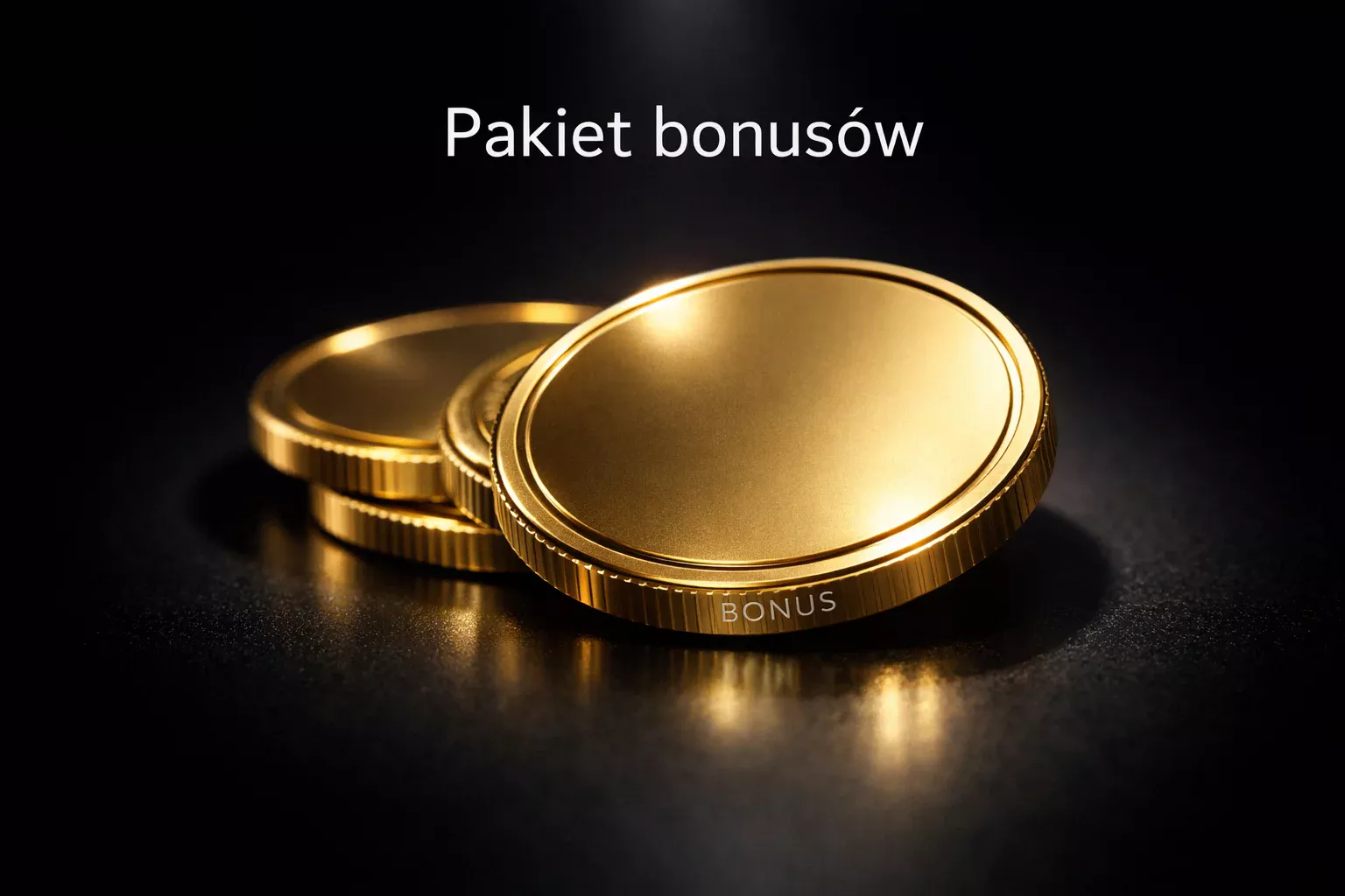 Trzy złote monety symbolizujące trzy bonusy powitalne