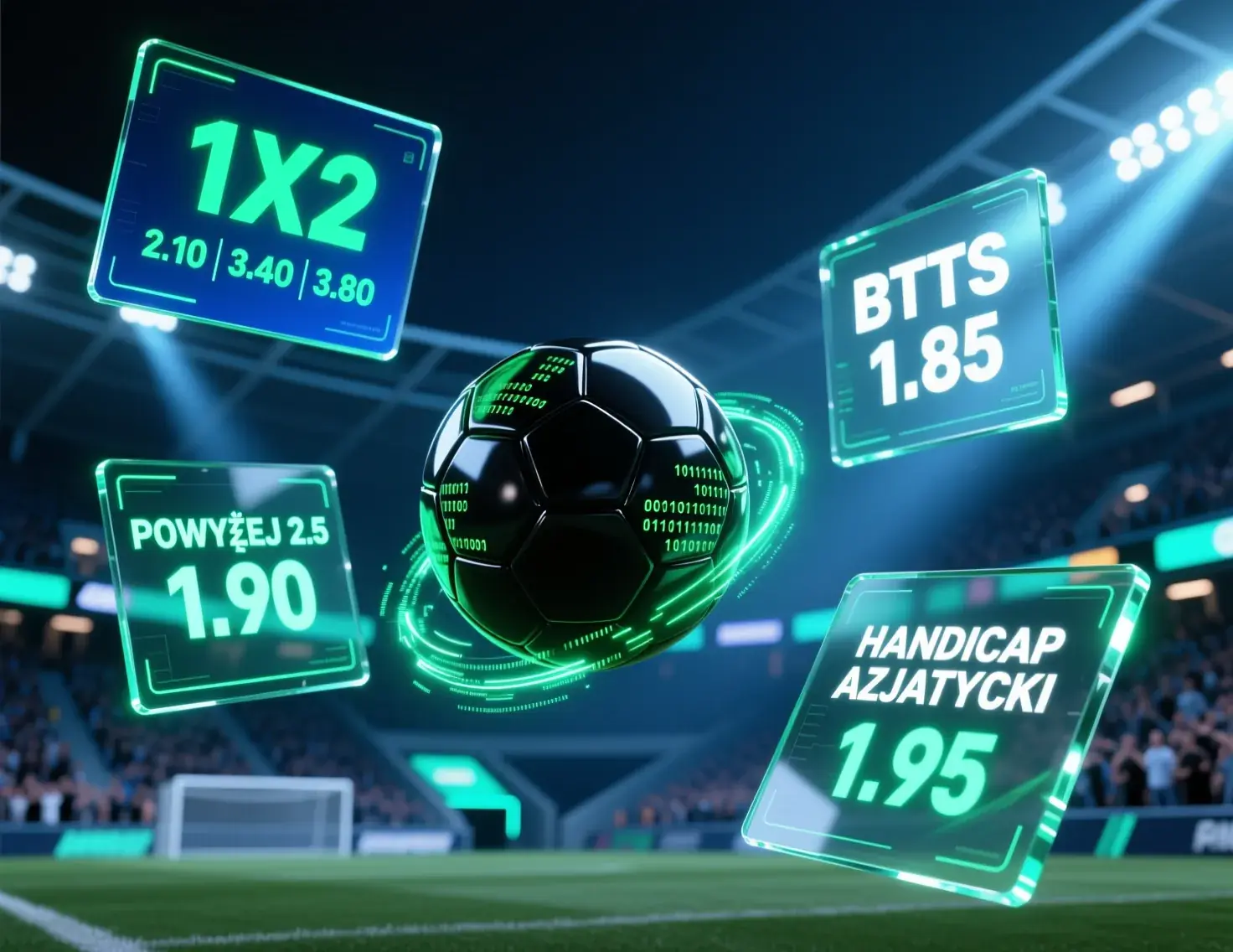 Piłka nożna zakłady bukmacherskie - typy zakładów 1X2, over under, BTTS, handicap azjatycki