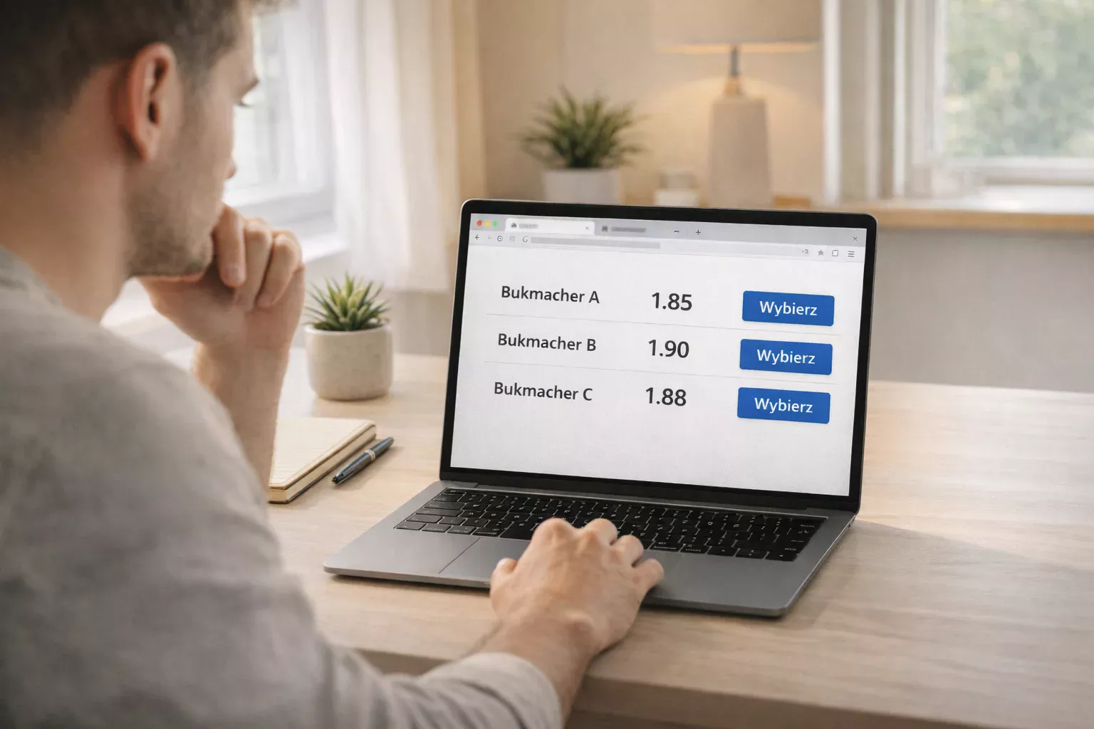 Osoba analizująca kursy na laptopie