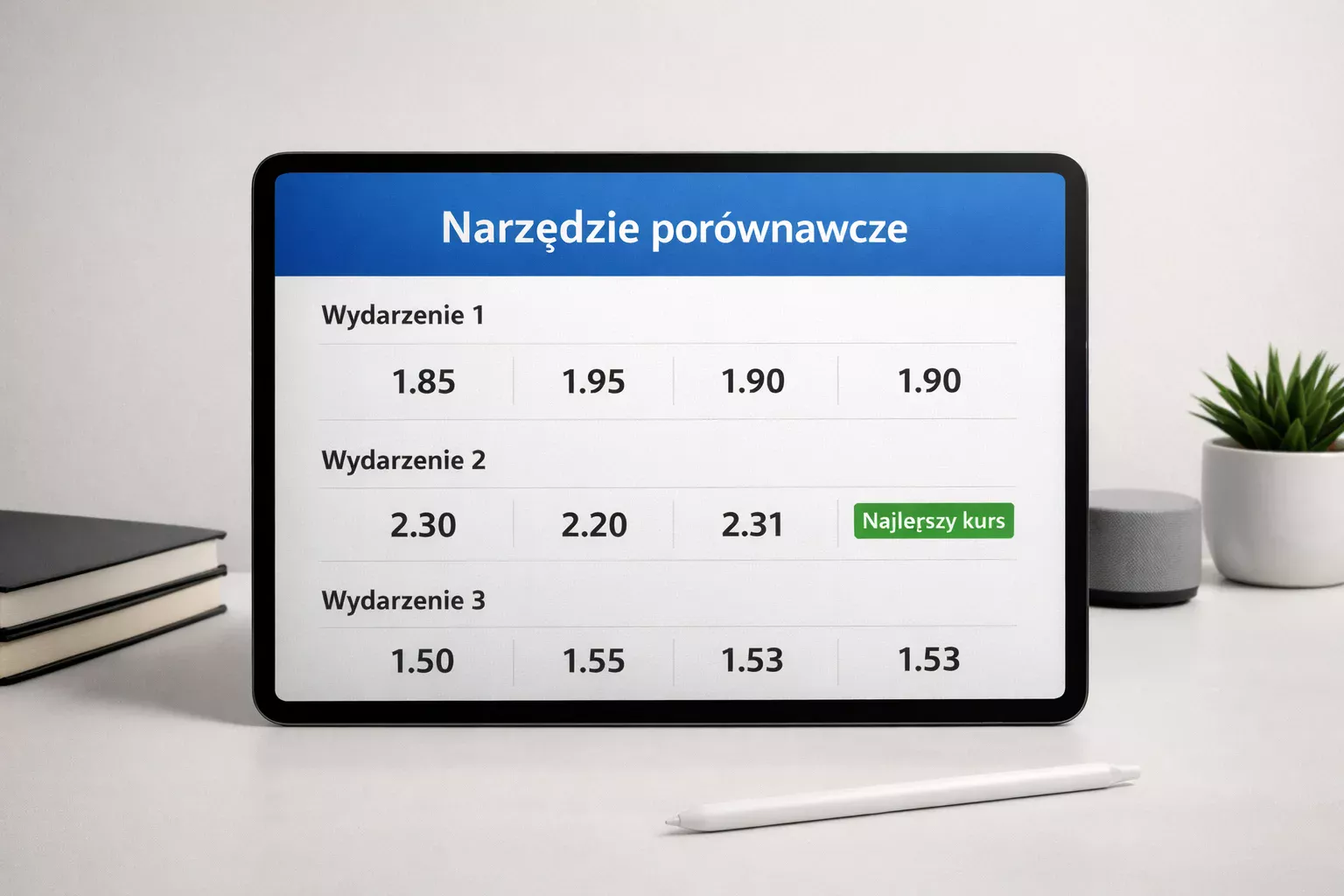 Interfejs porównywarki kursów na ekranie